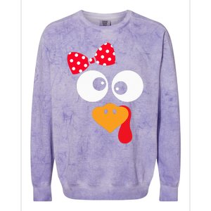 Thanksgiving Funny Turkey Face Costume Colorblast Crewneck Sweatshirt