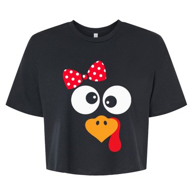 Thanksgiving Funny Turkey Face Costume Bella+Canvas Jersey Crop Tee