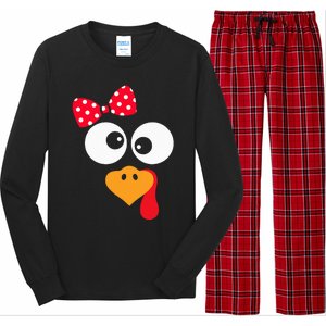 Thanksgiving Funny Turkey Face Costume Long Sleeve Pajama Set