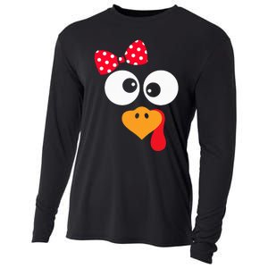 Thanksgiving Funny Turkey Face Costume Cooling Performance Long Sleeve Crew