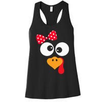 Thanksgiving Funny Turkey Face Costume Women's Racerback Tank