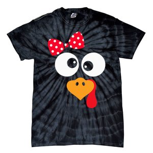 Thanksgiving Funny Turkey Face Costume Tie-Dye T-Shirt