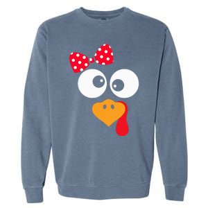 Thanksgiving Funny Turkey Face Costume Garment-Dyed Sweatshirt