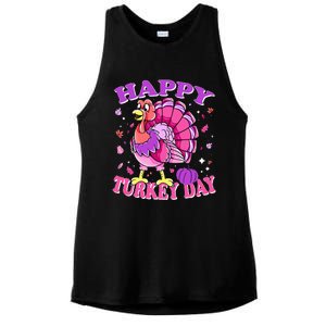 Thanksgiving Female Turkey Happy Turkey Day Ladies PosiCharge Tri-Blend Wicking Tank