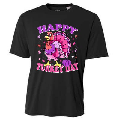 Thanksgiving Female Turkey Happy Turkey Day Cooling Performance Crew T-Shirt