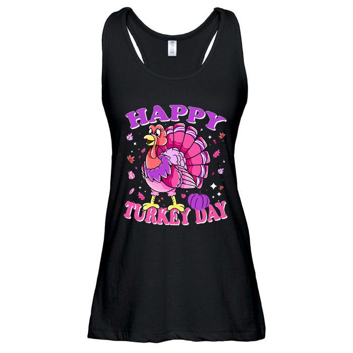 Thanksgiving Female Turkey Happy Turkey Day Ladies Essential Flowy Tank