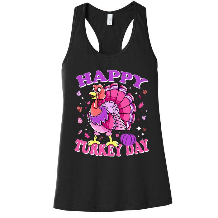 Thanksgiving Female Turkey Happy Turkey Day Women's Racerback Tank