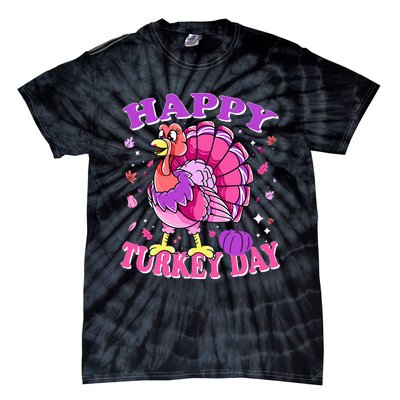 Thanksgiving Female Turkey Happy Turkey Day Tie-Dye T-Shirt