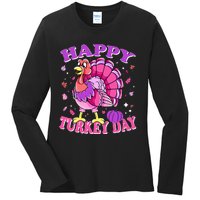 Thanksgiving Female Turkey Happy Turkey Day Ladies Long Sleeve Shirt