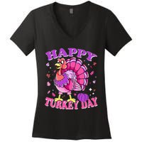 Thanksgiving Female Turkey Happy Turkey Day Women's V-Neck T-Shirt