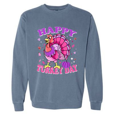 Thanksgiving Female Turkey Happy Turkey Day Garment-Dyed Sweatshirt