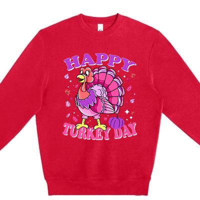 Thanksgiving Female Turkey Happy Turkey Day Premium Crewneck Sweatshirt