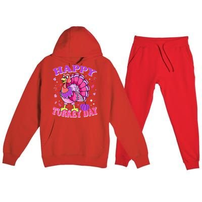 Thanksgiving Female Turkey Happy Turkey Day Premium Hooded Sweatsuit Set