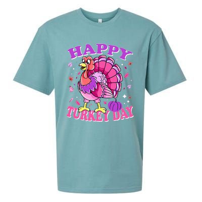 Thanksgiving Female Turkey Happy Turkey Day Sueded Cloud Jersey T-Shirt