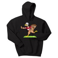 Thanksgiving Football Turkey Player Funny Kids Hoodie