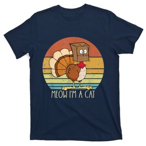 Thanksgiving Funny Turkey Fake Cat Retro Women T-Shirt