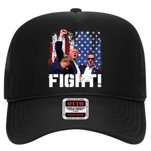 Trump Fight High Crown Mesh Back Trucker Hat