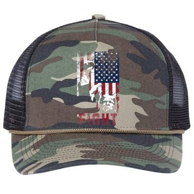 Trump Fight Usa Retro Rope Trucker Hat Cap