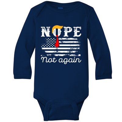 Trump Flag Usa Meaningful Gift Baby Long Sleeve Bodysuit