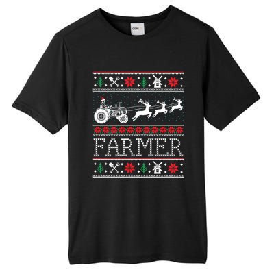 Tractors Farmer Ugly Christmas Gift Tall Fusion ChromaSoft Performance T-Shirt