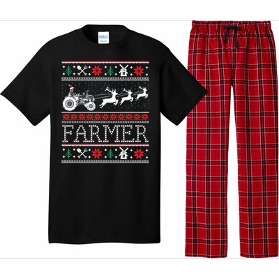 Tractors Farmer Ugly Christmas Gift Pajama Set