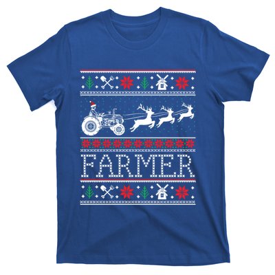 Tractors Farmer Ugly Christmas Gift T-Shirt