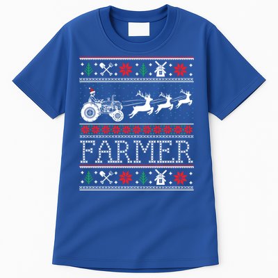 Tractors Farmer Ugly Christmas Gift Tall T-Shirt