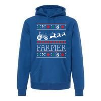 Tractors Farmer Ugly Christmas Gift Premium Hoodie