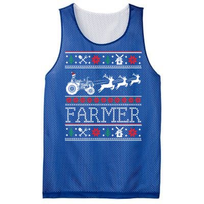 Tractors Farmer Ugly Christmas Gift Mesh Reversible Basketball Jersey Tank