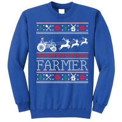 Tractors Farmer Ugly Christmas Gift Tall Sweatshirt