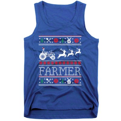 Tractors Farmer Ugly Christmas Gift Tank Top