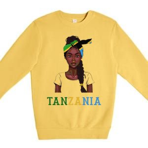 Tanzanian Flag Uniform Souvenirs Products Woman Tanzania Premium Crewneck Sweatshirt