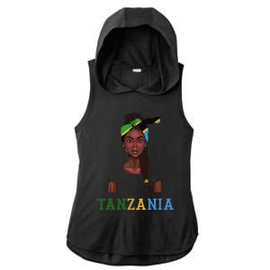 Tanzanian Flag Uniform Souvenirs Products Woman Tanzania Ladies PosiCharge Tri-Blend Wicking Draft Hoodie Tank