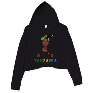 Tanzanian Flag Uniform Souvenirs Products Woman Tanzania Crop Fleece Hoodie