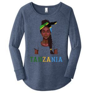 Tanzanian Flag Uniform Souvenirs Products Woman Tanzania Women's Perfect Tri Tunic Long Sleeve Shirt