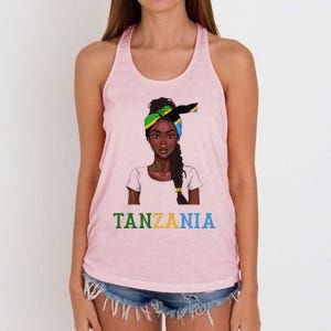 Tanzanian Flag Uniform Souvenirs Products Woman Tanzania Women's Knotted Racerback Tank