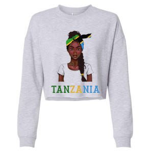 Tanzanian Flag Uniform Souvenirs Products Woman Tanzania Cropped Pullover Crew