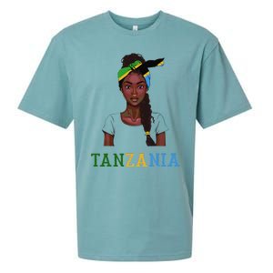 Tanzanian Flag Uniform Souvenirs Products Woman Tanzania Sueded Cloud Jersey T-Shirt