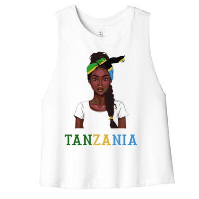 Tanzanian Flag Uniform Souvenirs Products Woman Tanzania Women's Racerback Cropped Tank