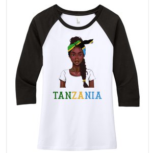 Tanzanian Flag Uniform Souvenirs Products Woman Tanzania Women's Tri-Blend 3/4-Sleeve Raglan Shirt