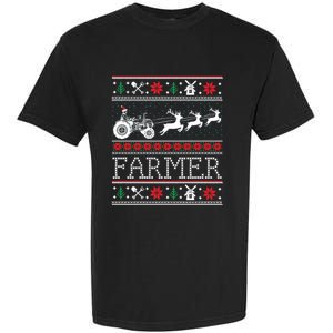 Tractors Farmer Ugly Christmas Sweaters Gift Garment-Dyed Heavyweight T-Shirt