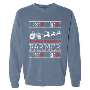 Tractors Farmer Ugly Christmas Sweaters Gift Garment-Dyed Sweatshirt