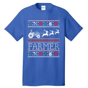 Tractors Farmer Ugly Christmas Sweaters Gift Tall T-Shirt