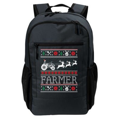 Tractors Farmer Ugly Christmas Sweaters Gift Daily Commute Backpack