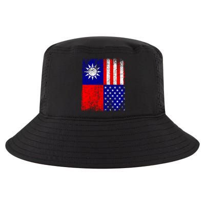 Taiwan Flag Usa Flag Distressed Retro Vintage Taiwanese Meaningful Gift Cool Comfort Performance Bucket Hat