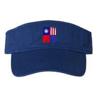 Taiwan Flag Usa Flag Distressed Retro Vintage Taiwanese Meaningful Gift Valucap Bio-Washed Visor