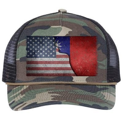 Taiwan Flag Usa Taiwanese Roots Half American Pride Taiwan Great Gift Retro Rope Trucker Hat Cap