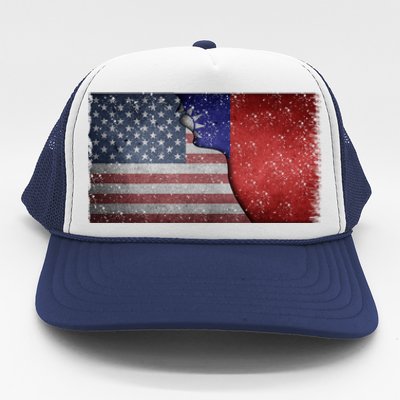 Taiwan Flag Usa Taiwanese Roots Half American Pride Taiwan Great Gift Trucker Hat