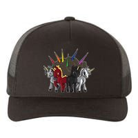 The Four Unicorns Of The Apocalypse Horsemen Parody Yupoong Adult 5-Panel Trucker Hat