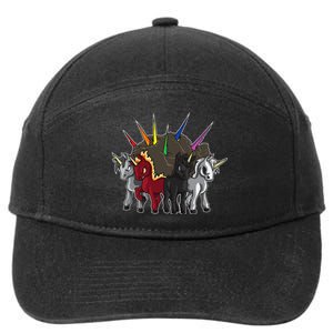 The Four Unicorns Of The Apocalypse Horsemen Parody 7-Panel Snapback Hat